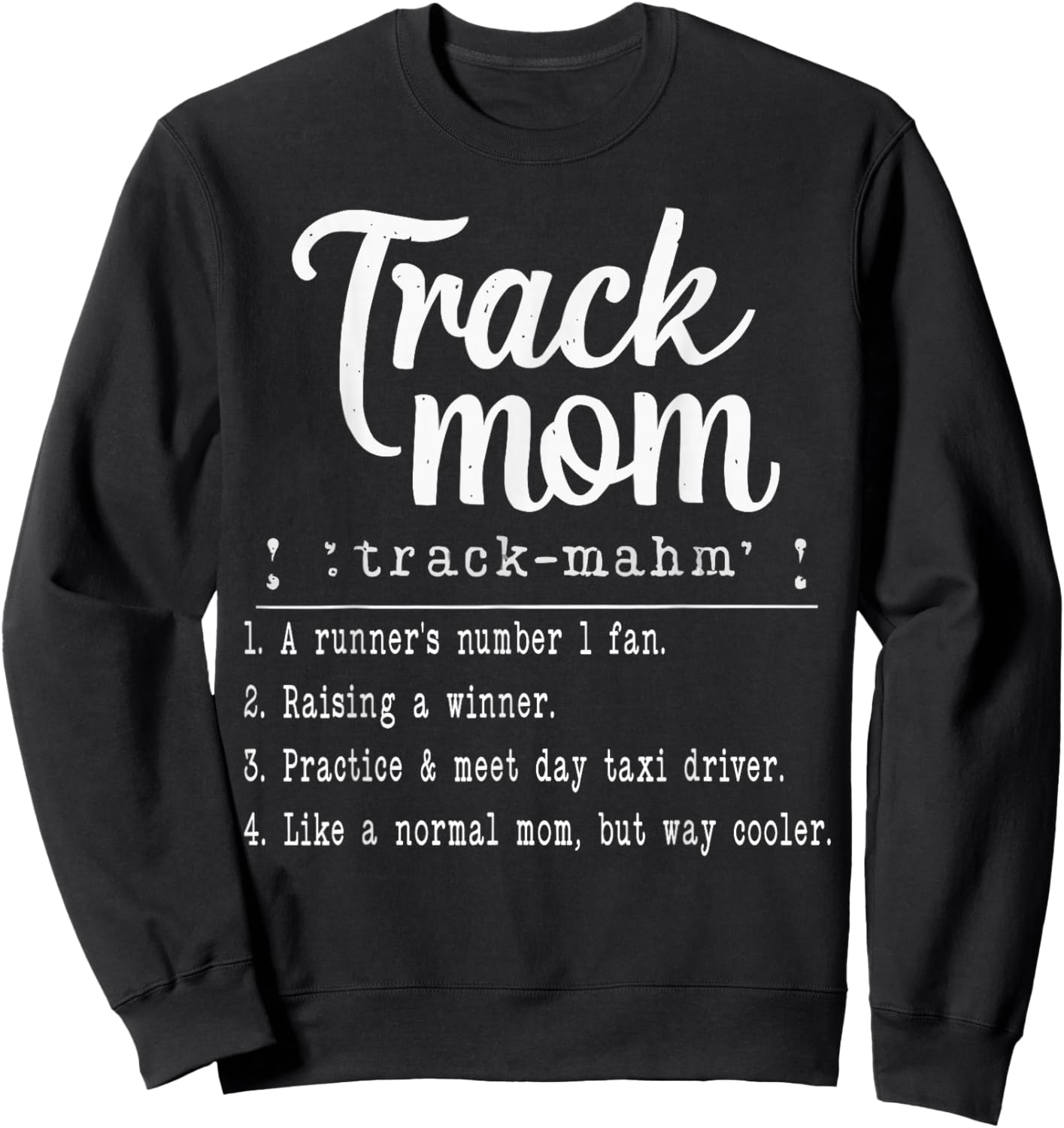 Track And Field Mom Athlete Runner Mothers Day Sweatshirt - Sweatshirt | Black