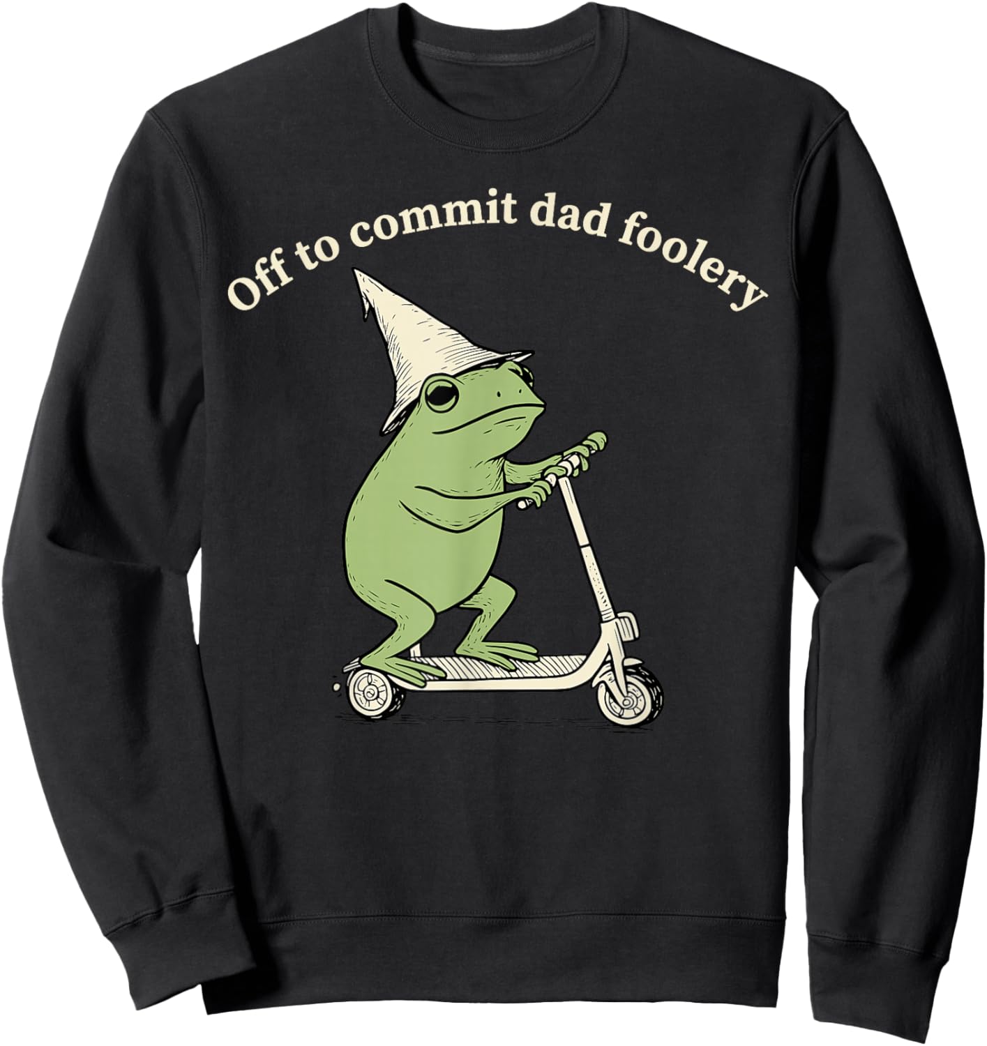 Off to Commit Dad Foolery Dad Frog Pregnancy Announcement Sweatshirt - Sweatshirt | Black