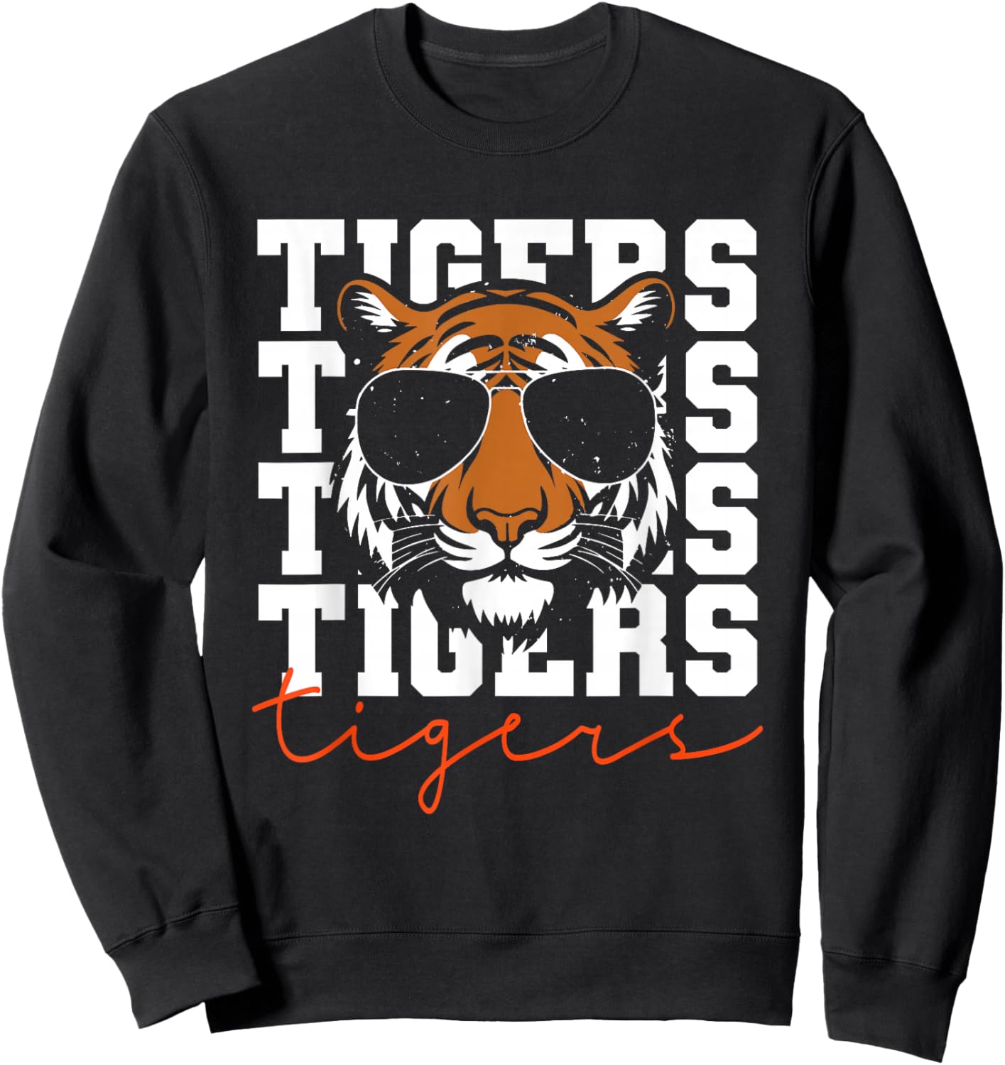 Vintage Tigers Inspirational Athletic Name Design Gift Sweatshirt - Sweatshirt | Black