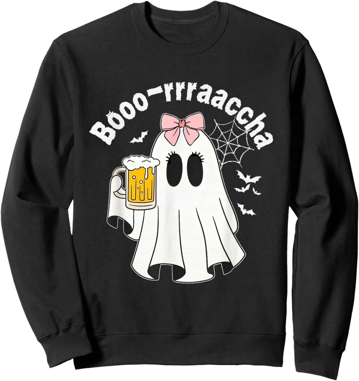 Boo-racha Funny Halloween Ghost Beer Design Borracha Sweatshirt - Sweatshirt | Black