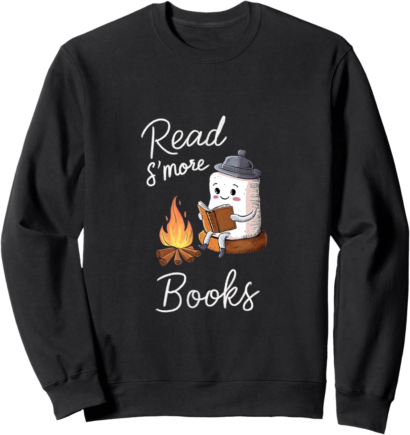 Read S'more Books Cute Campfire | Reading Book Lovers Sweatshirt - Sweatshirt | Black