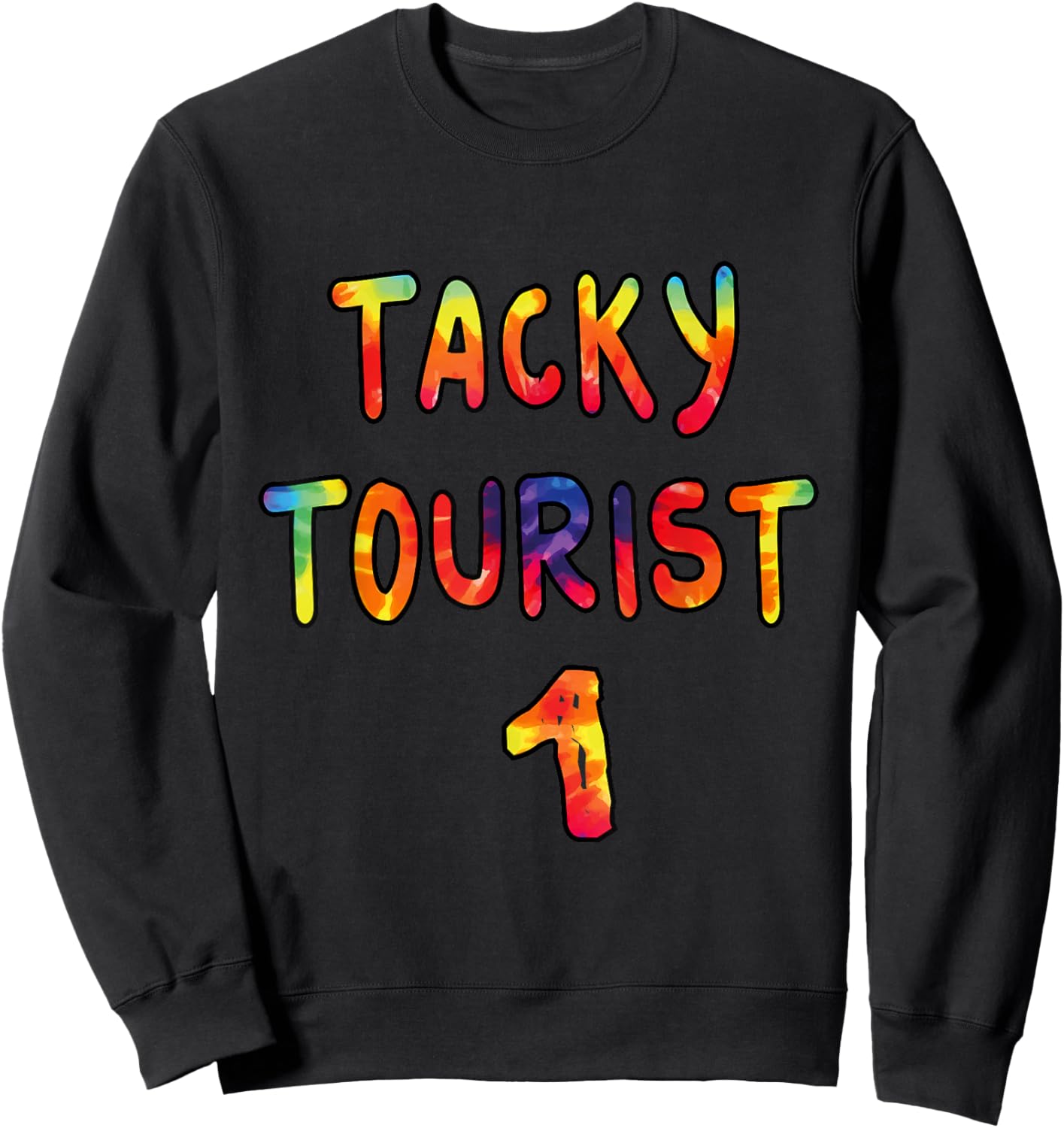 Fun Group of Three Wacky Trio Costume 3 Person Tacky Tourist Sweatshirt - Sweatshirt | Black