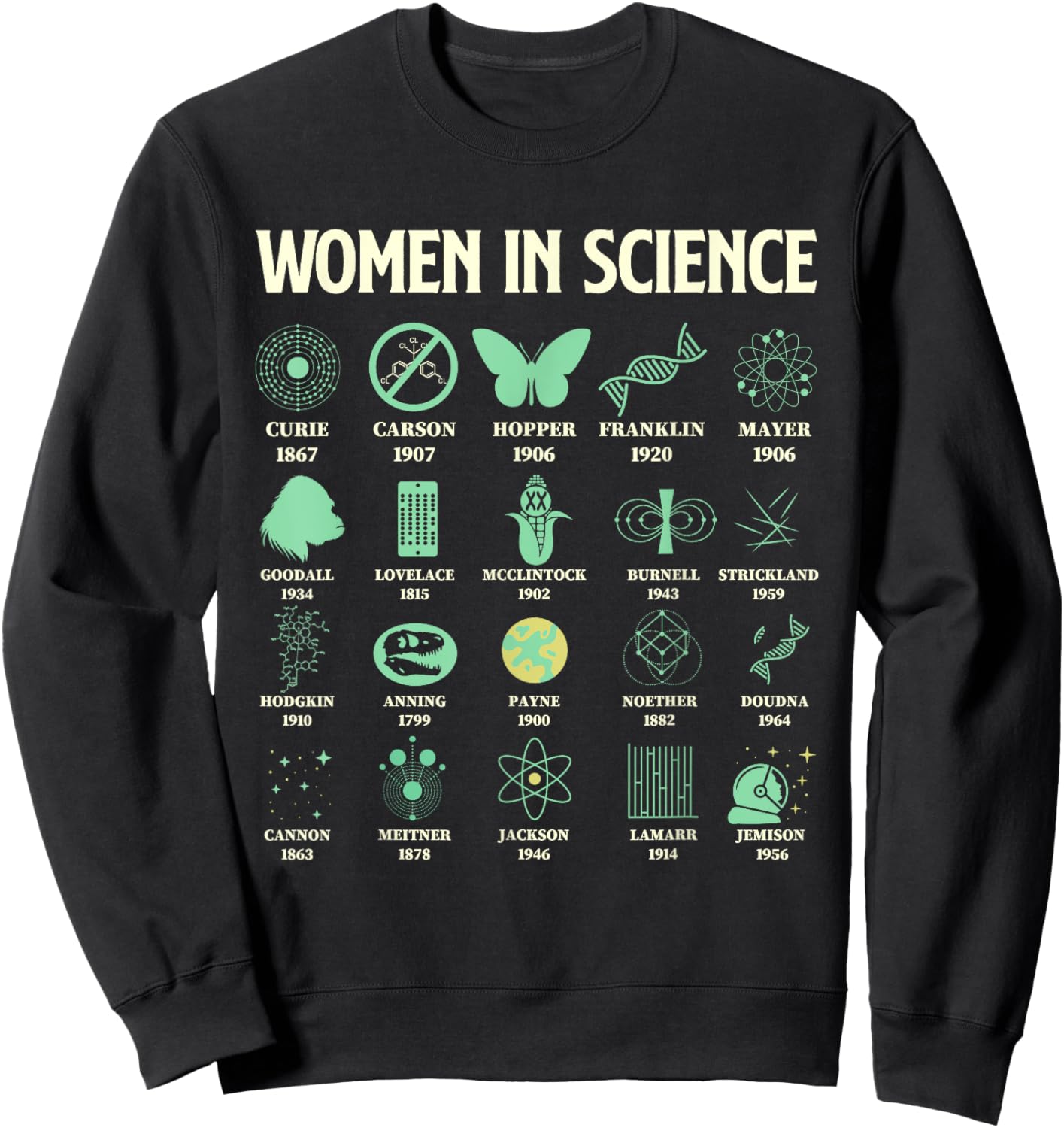 Women In Science - Chemistry Student Astronomy Lover Sweatshirt - Sweatshirt | Black