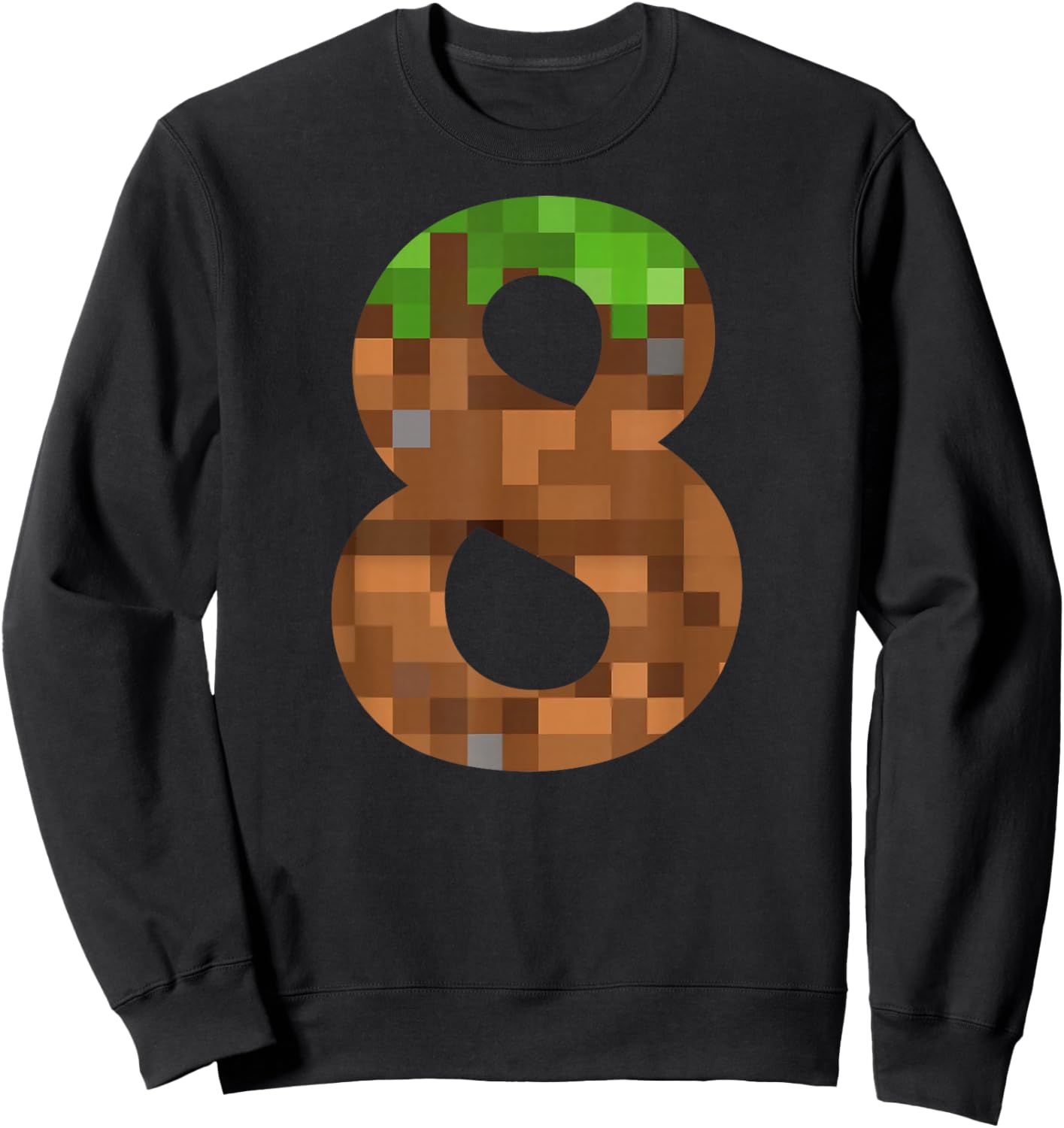 Pixel 8yr Birthday Number Eight 8 Year Old 8th Video Gamer Sweatshirt - Sweatshirt | Black