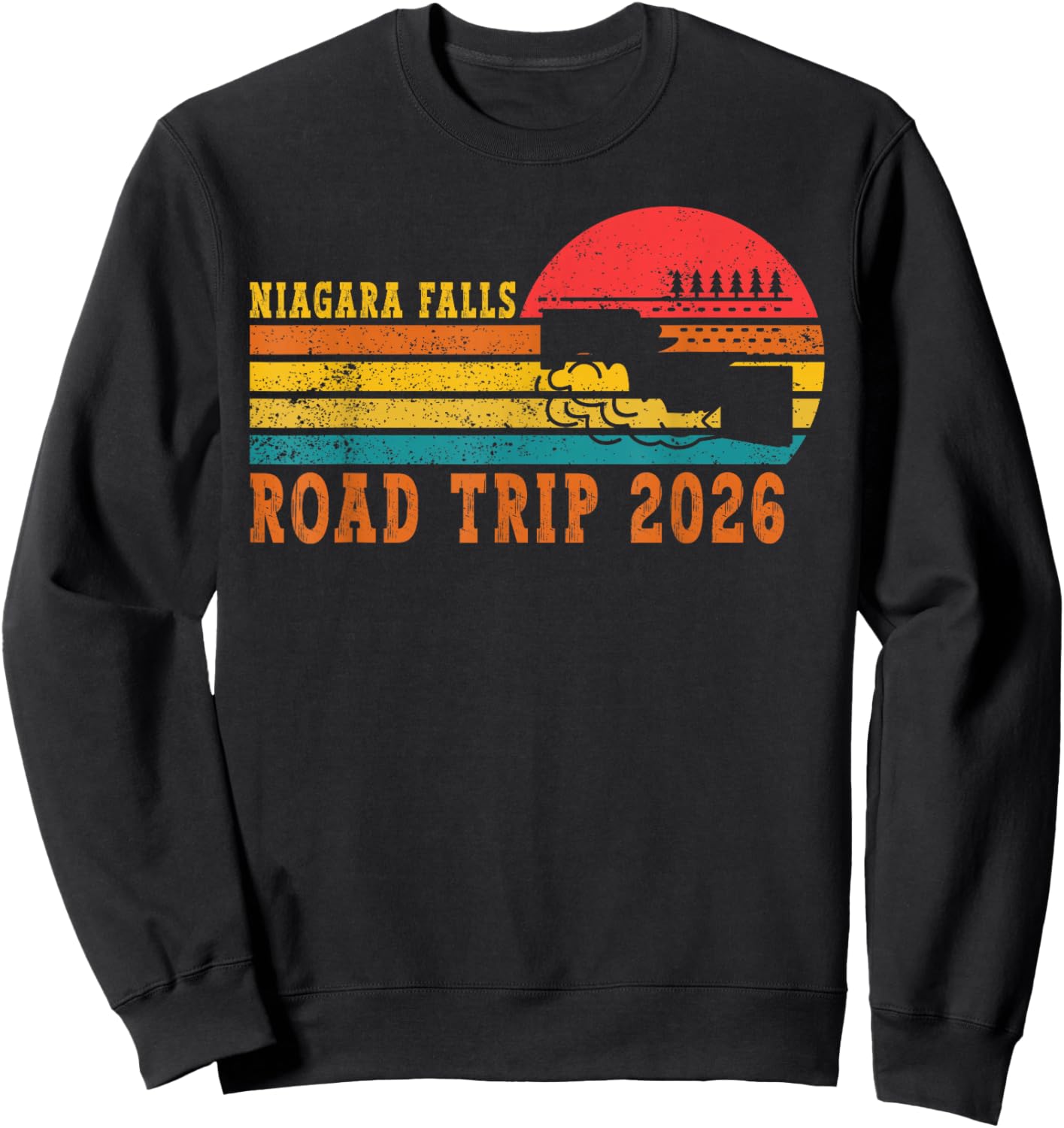 Niagara Falls Road Trip 2026 Summer Vacation Souvenir Retro Sweatshirt - Sweatshirt | Black