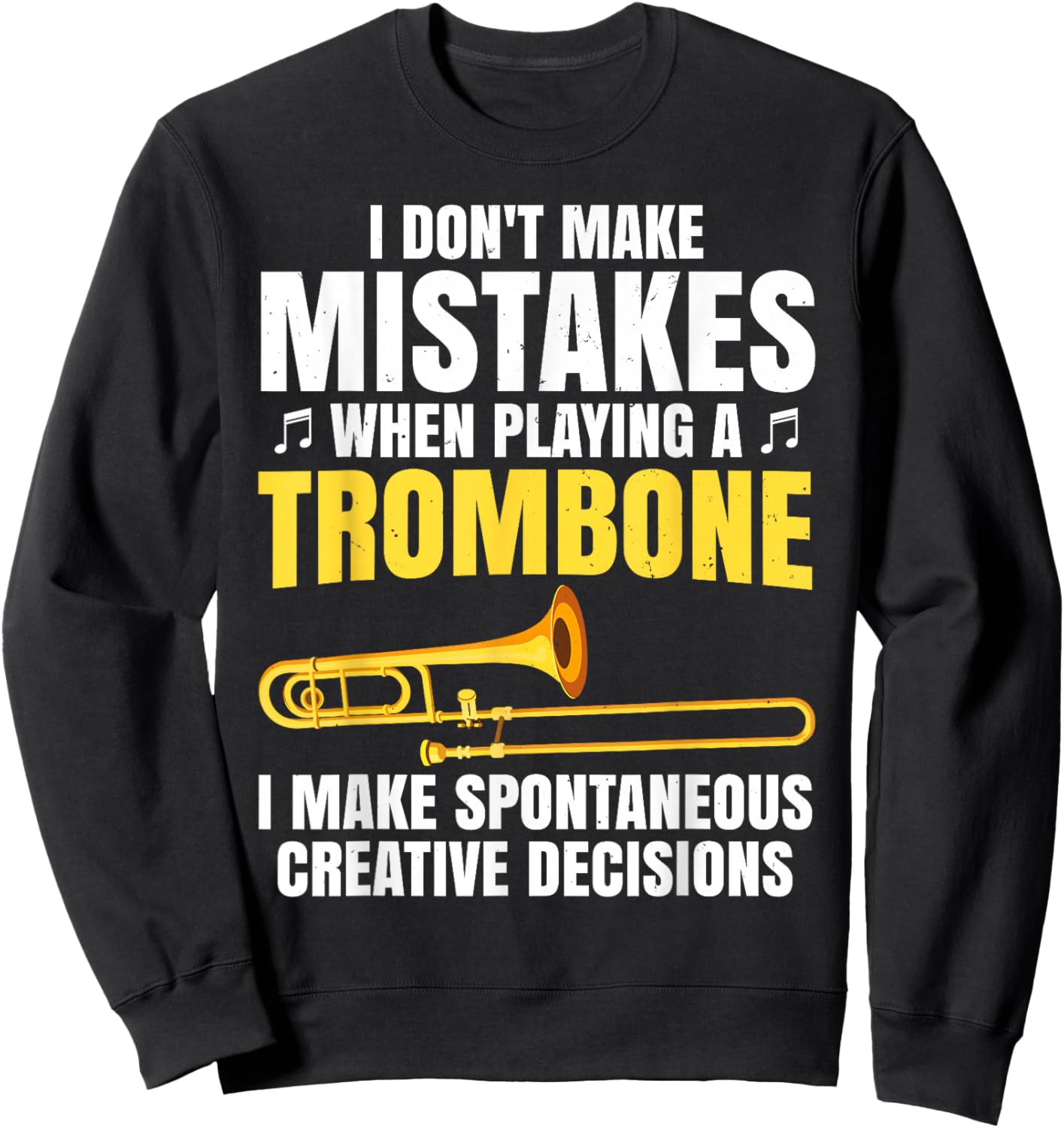 Funny Trombone Art Women Instrument Trombone Player Sweatshirt - Sweatshirt | Black