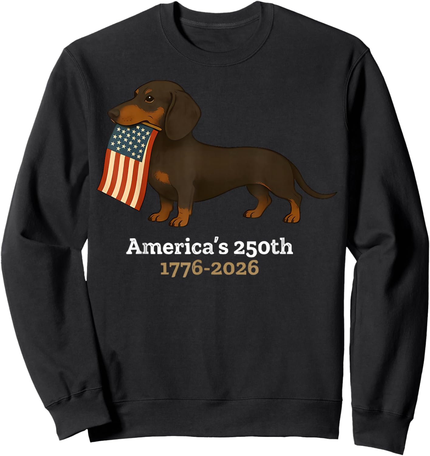 America’s 250th 1776 2026 Dachshund Dog USA Flag America Sweatshirt - Sweatshirt | Black