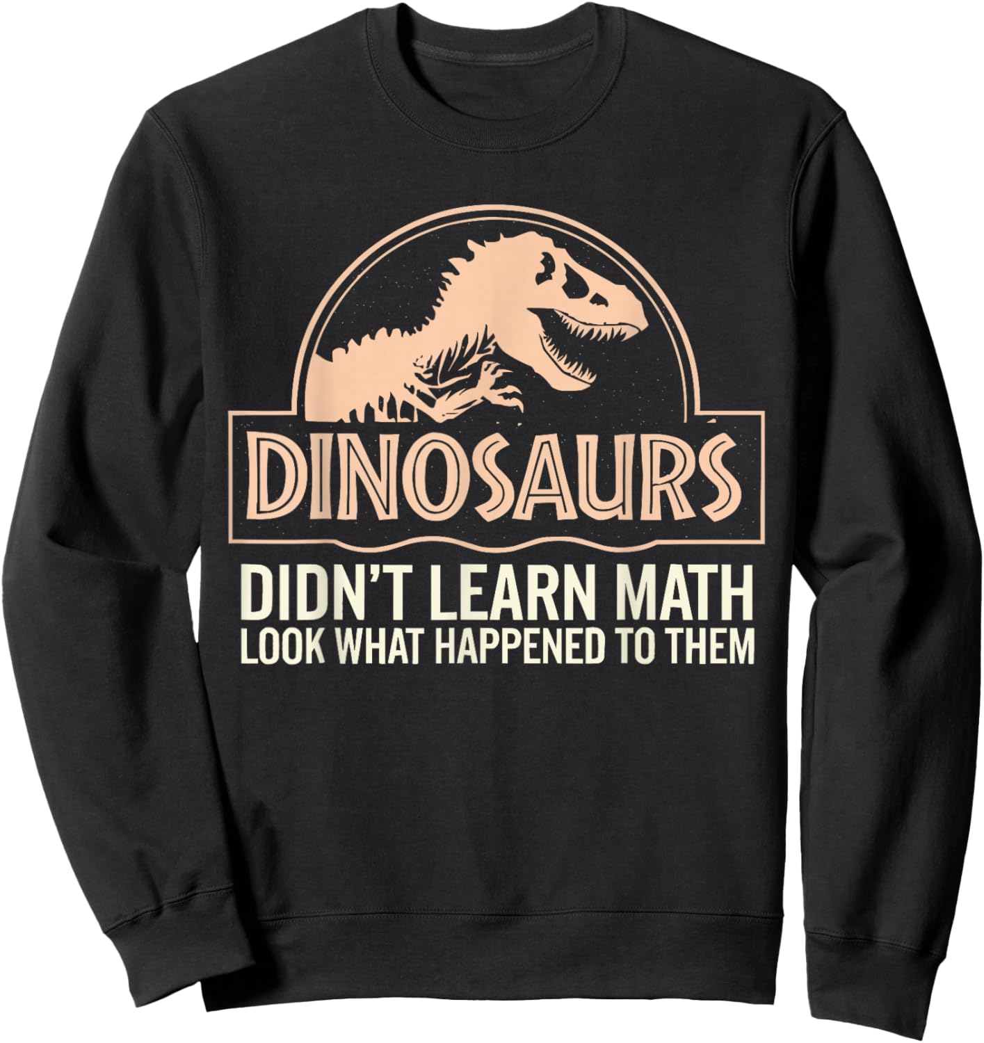 Funny Mathematics Math Teacher, Dinosaurs Didn't Learn Math Sweatshirt - Sweatshirt | Black