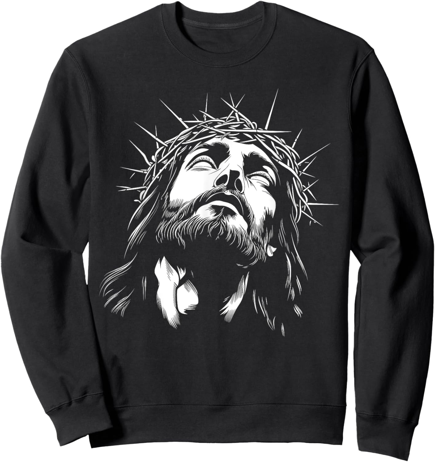 Crown of Thorns - Head of Jesus Christ Sweatshirt - Sweatshirt | Black