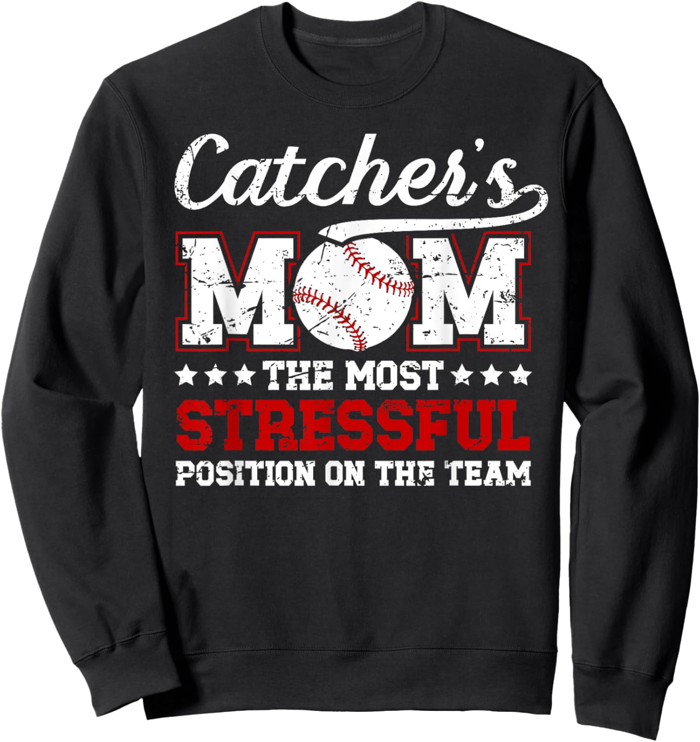 Catcher's Mom Baseball Catcher Mom Baseball Catcher Mama Sweatshirt - Sweatshirt | Black