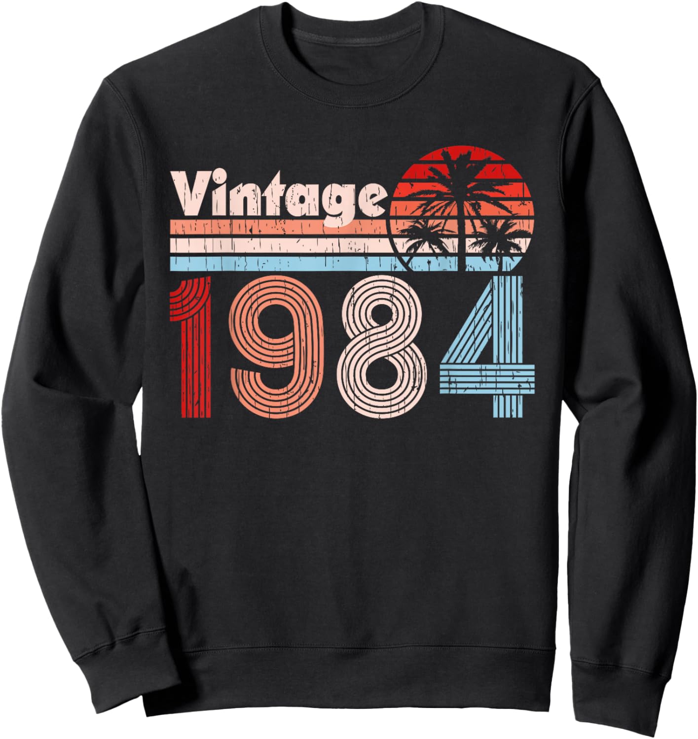 1984 Vintage 42nd Birthday 42 Years Old Retro Graphic Sweatshirt - Sweatshirt | Black