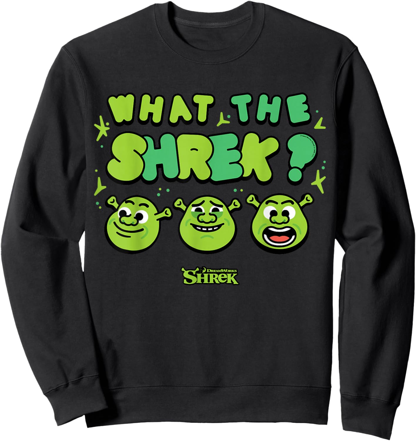 Shrek Emoji What The Shrek Sweatshirt - Sweatshirt | Black