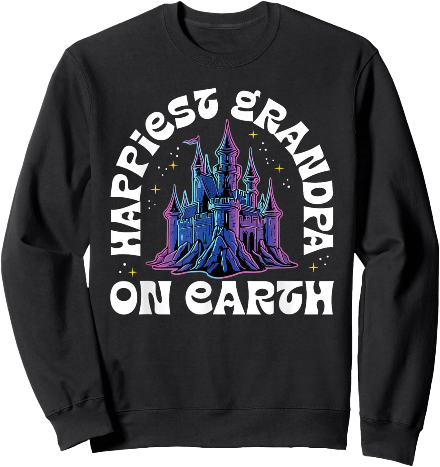Happiest Grandpa On Earth Fantasy Castle Sweatshirt - Sweatshirt | Black