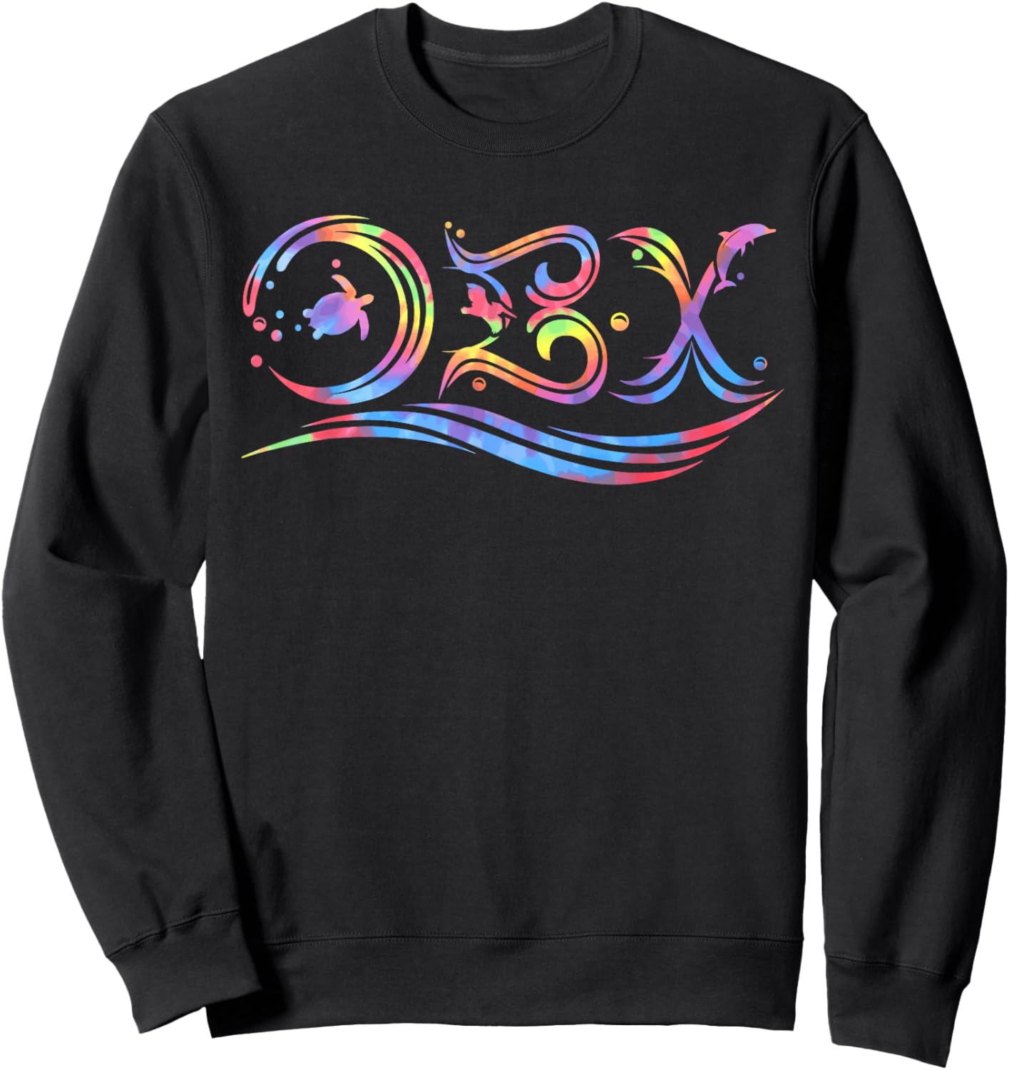 Nature Lover NC Outer Banks Tie Dye OBX Beach Vacaction Sweatshirt - Sweatshirt | Black