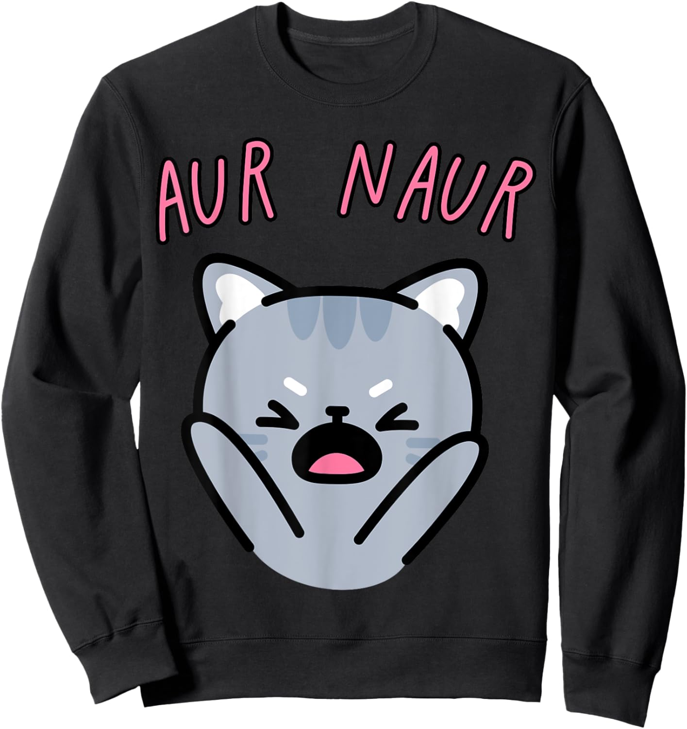 Aur Naur Funny Cat Women Kids Sweatshirt - Sweatshirt | Black