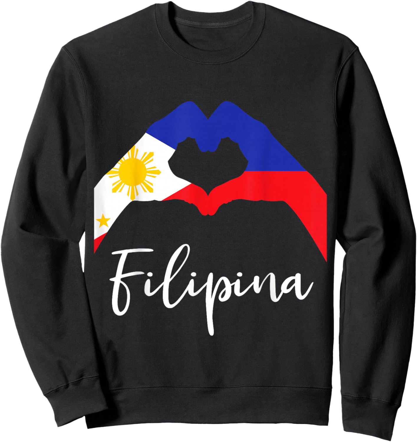 Filipina Love Pinay Philippines Flag Sweatshirt - Sweatshirt | Black