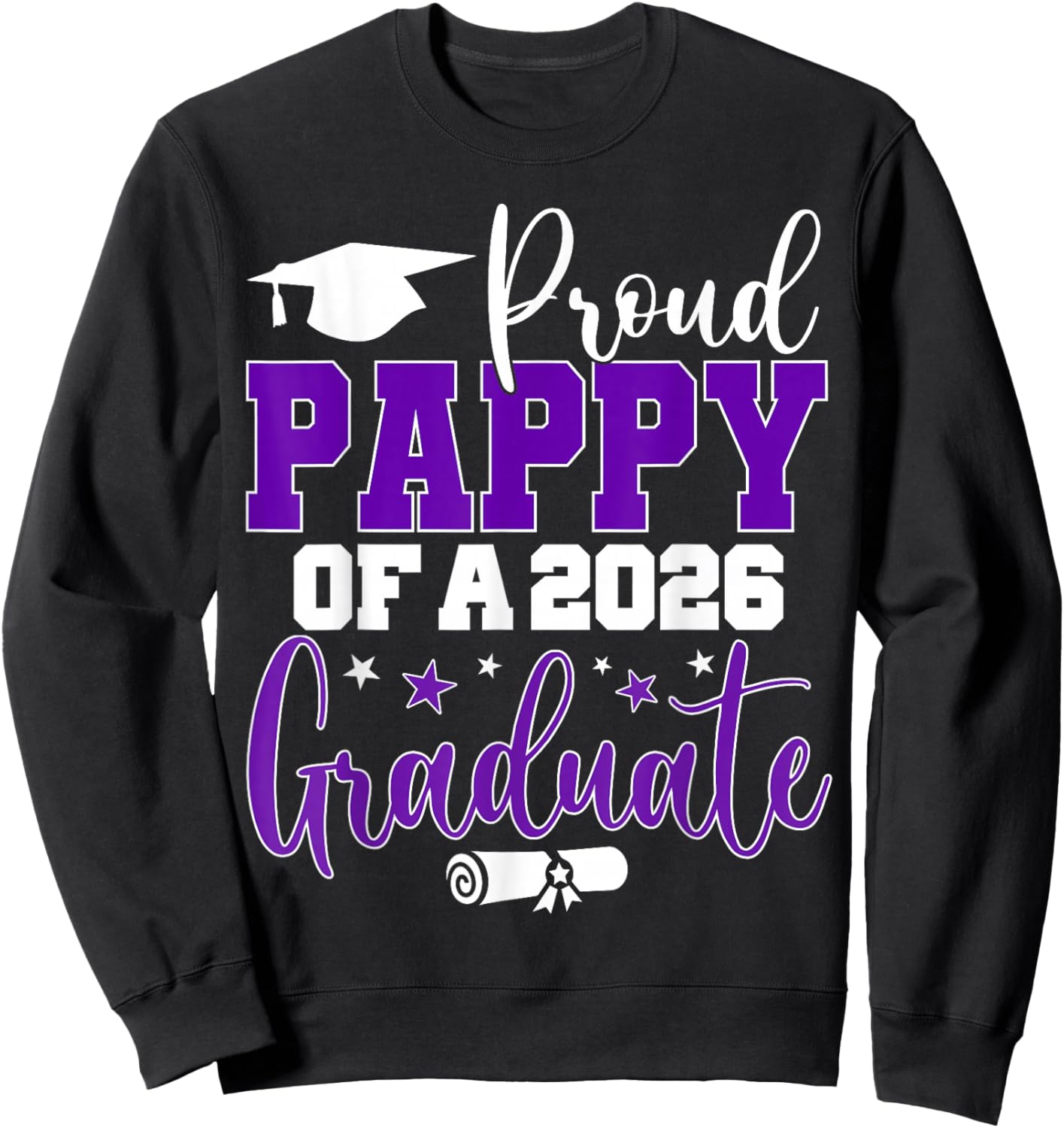 Pappy Senior 2026 Proud Pappy of A Class of 2026 Graduate Sweatshirt - Sweatshirt | Black