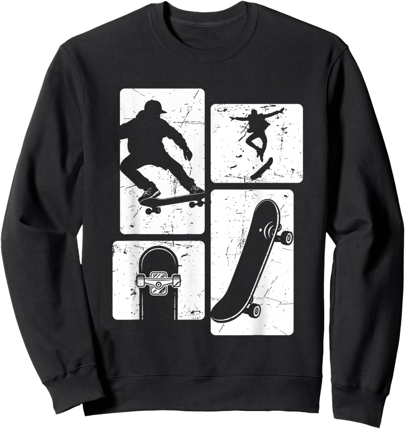 Vintage Retro Skateboard Stunt Sweatshirt - Sweatshirt | Black