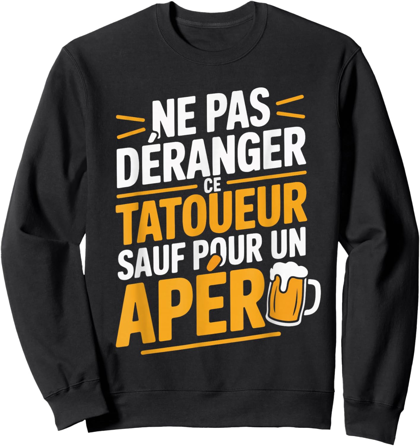Aperitif Tattoo Man Funny Beer Gift Sweatshirt - Sweatshirt | Black