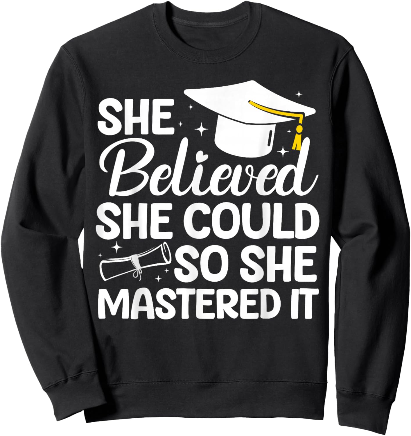 Masters Degree Graduation Art Girl Masters Degree Sweatshirt - Sweatshirt | Black