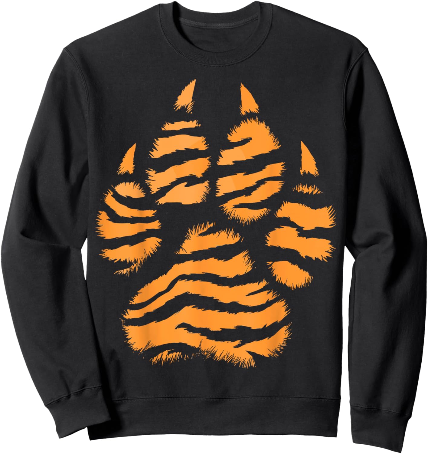 Cool Tiger Print Paw Tiger Love | Animal Print Design Sweatshirt - Sweatshirt | Black