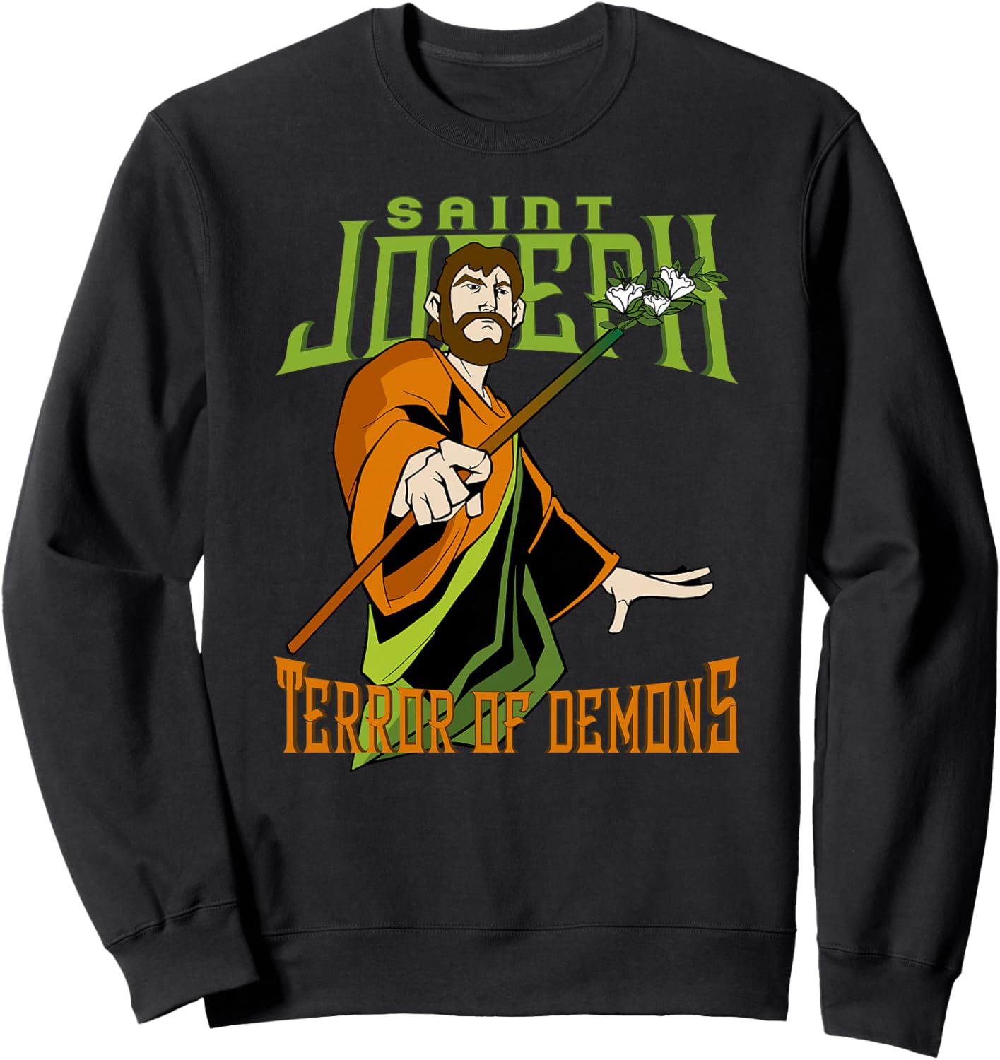 St Joseph Terreur des Démons Consecration 2021 Saint Catholique Haut de Gamme Sweatshirt - Sweatshirt | Black