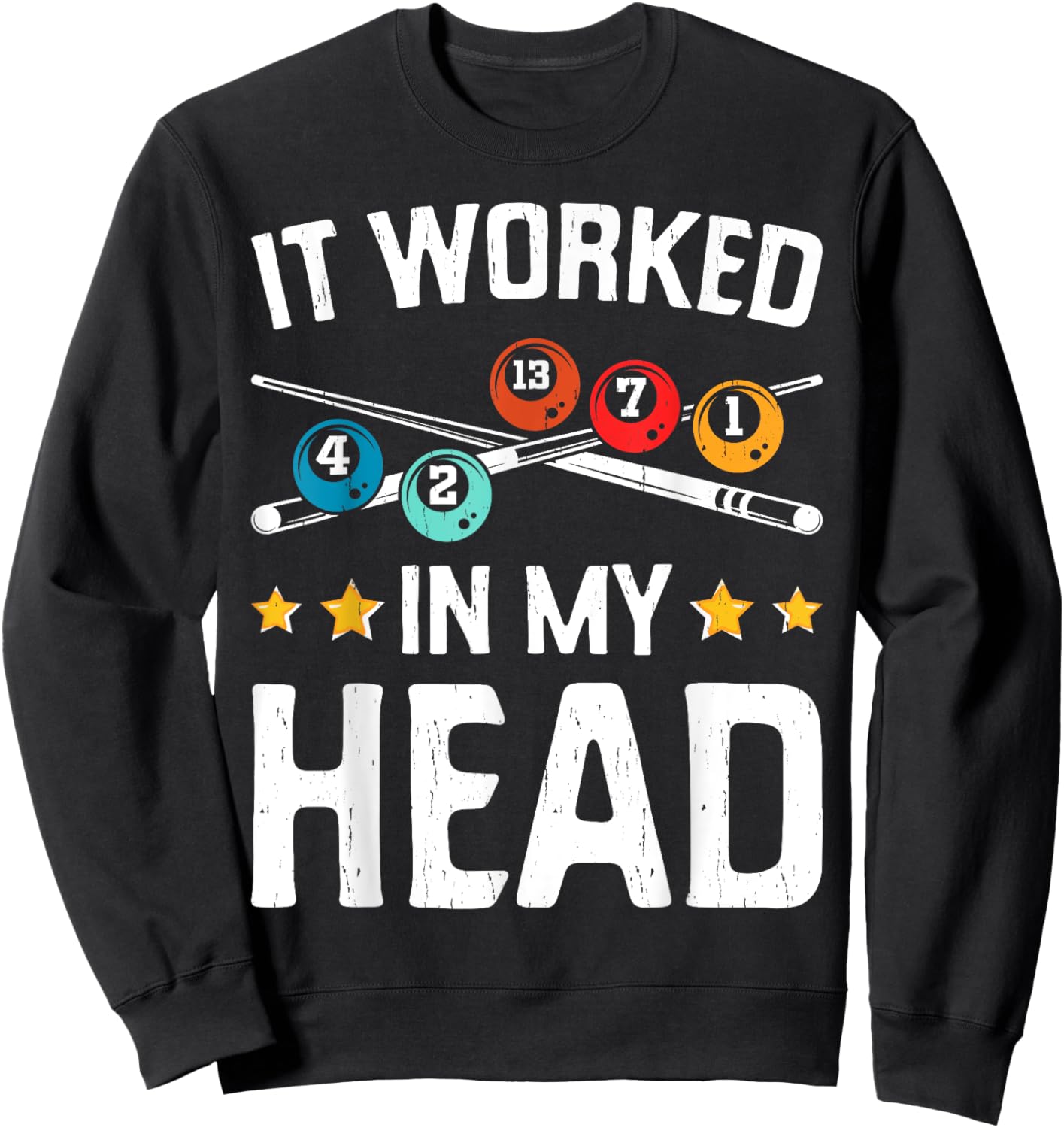 Funny It Worked In My Head Billiard Pool Player Sports Lover Sweatshirt - Sweatshirt | Black