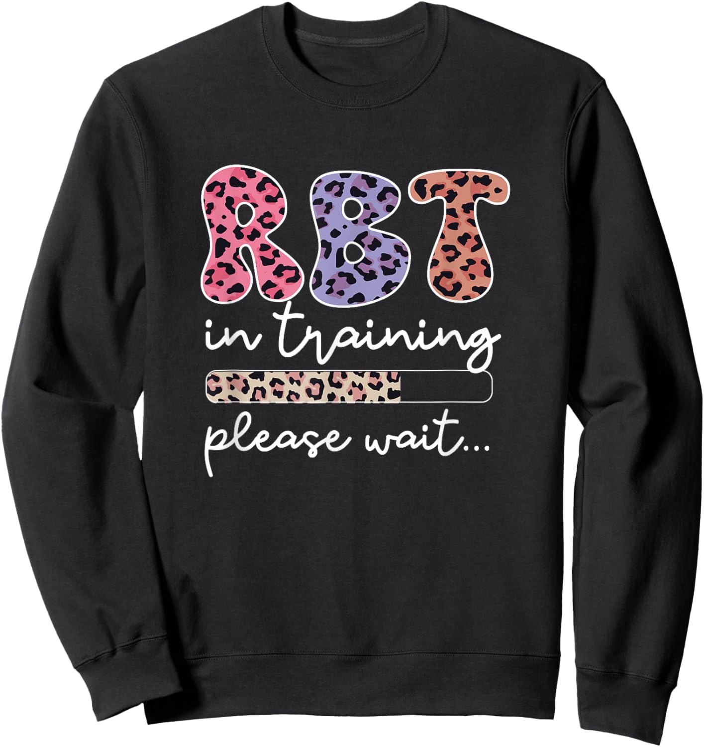 RBT in Training Registered Behavior Technician Leopard Print Sweatshirt - Sweatshirt | Black
