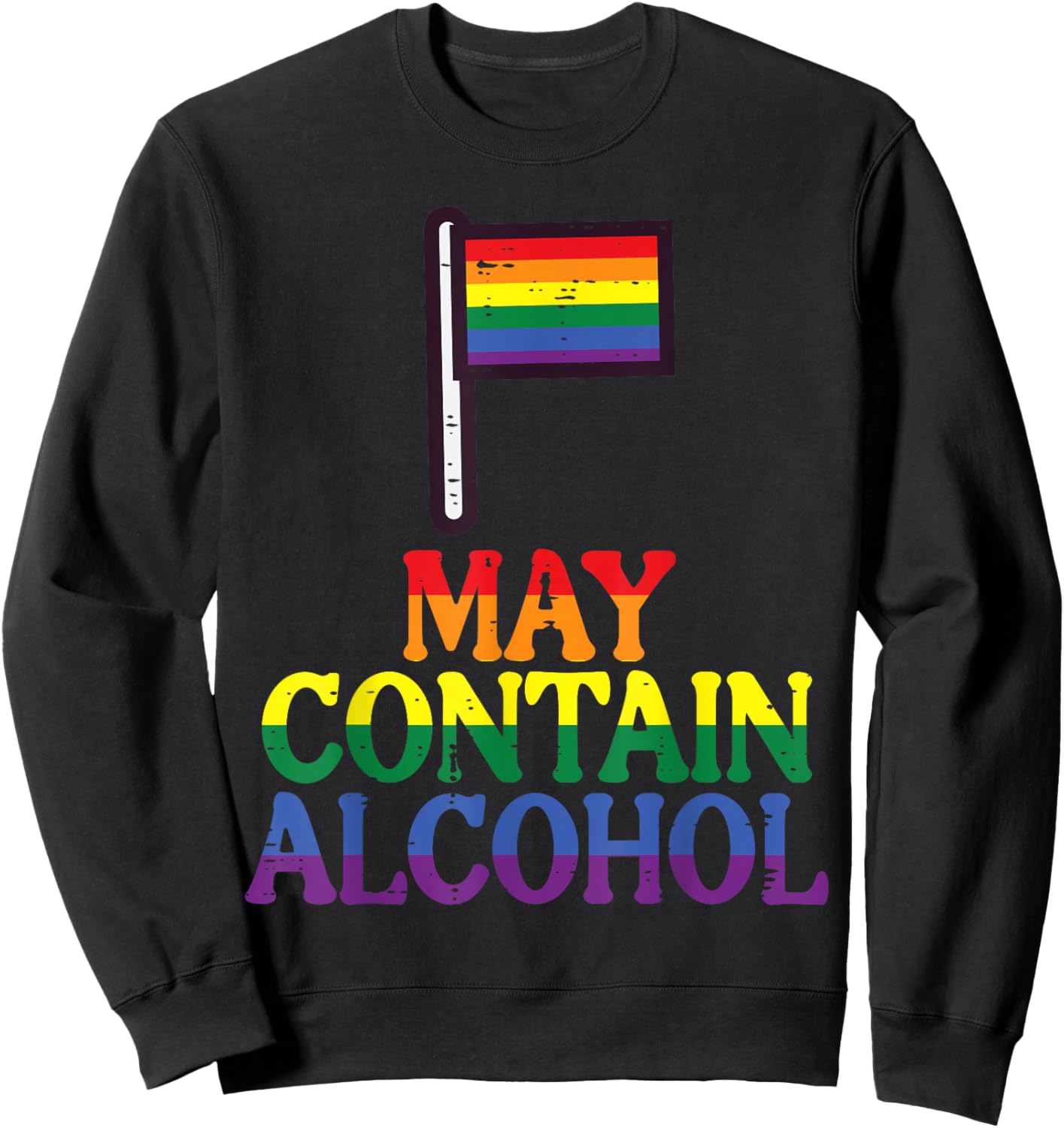Gay Pride Month Contain Funny LGBTQ Ally Rainbow Men Women Sweatshirt - Sweatshirt | Black