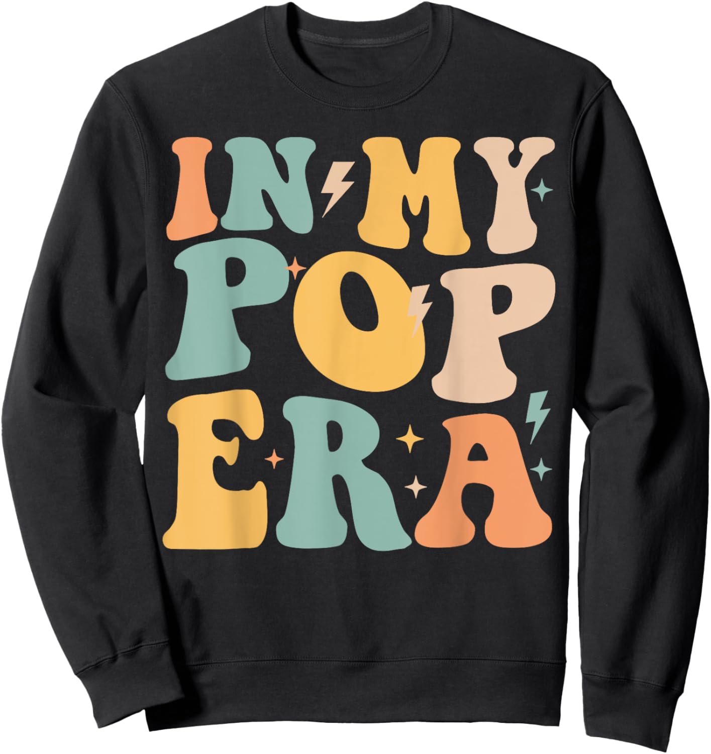 Retro Groovy In My Pop Era Father's Day Sweatshirt - Sweatshirt | Black