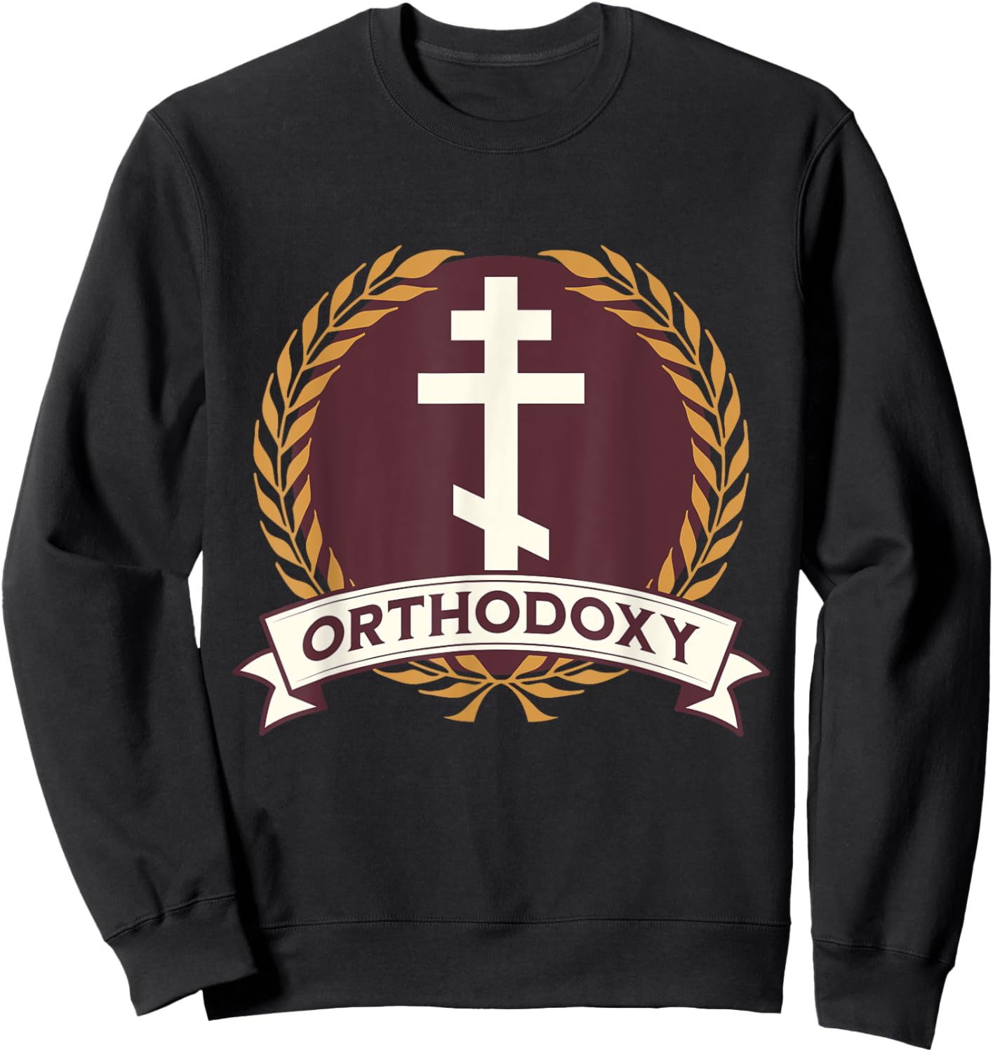 Orthodox Cross Eastern Orthodox Symbol Sweatshirt - Sweatshirt | Black