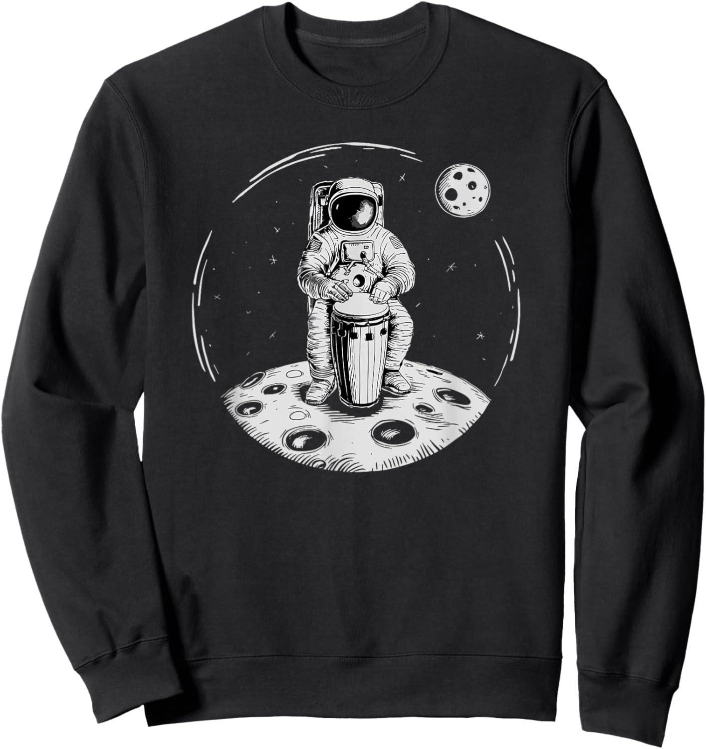 Funny Conga Drummer Astronaut Playing Conga Musician Sweatshirt - Sweatshirt | Black