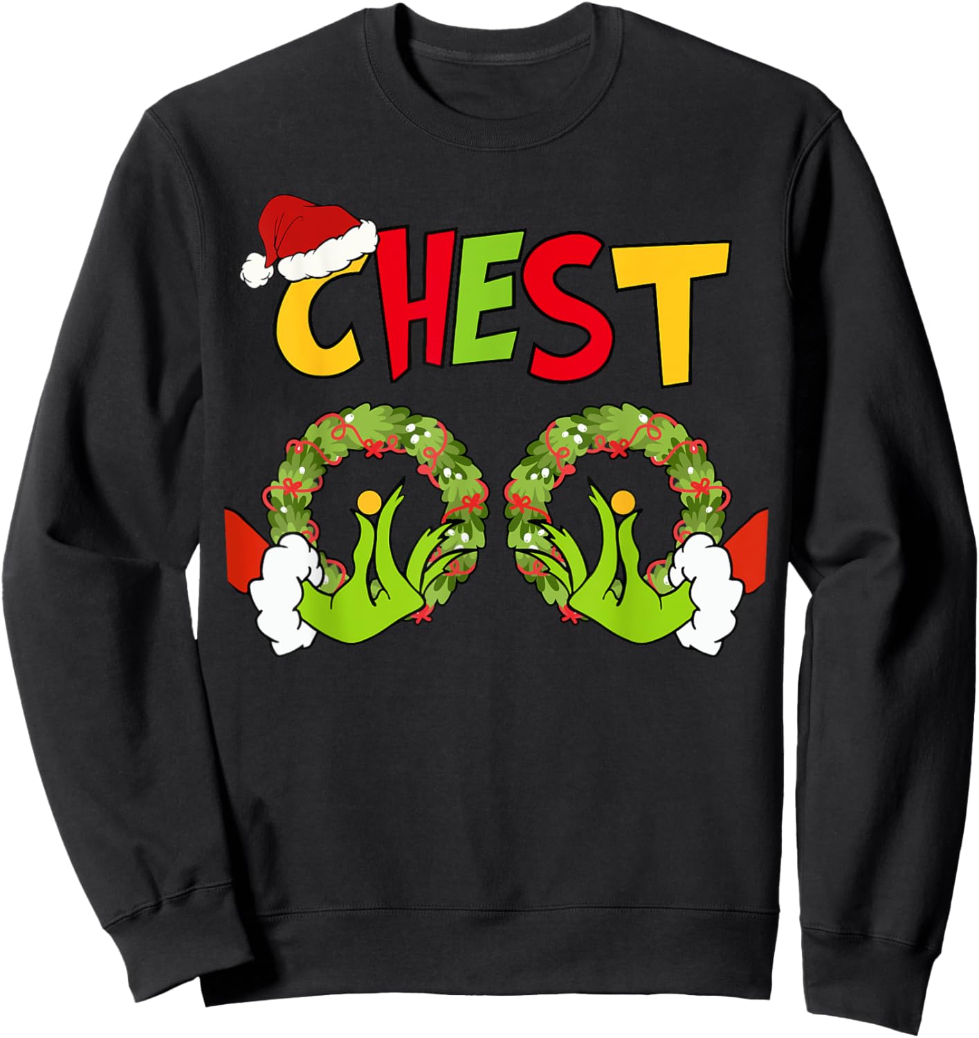 Chest Nuts Merry Christmas Shirt Xmas Matching Couples Women Sweatshirt - Sweatshirt | Black