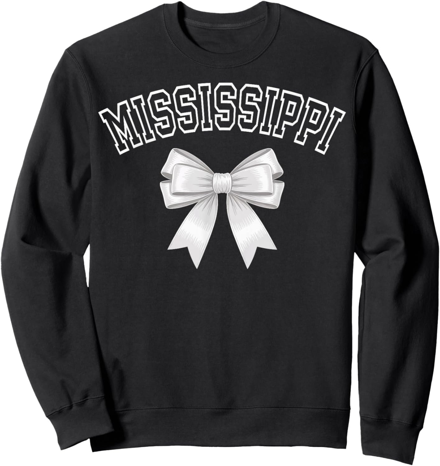 Mississippi Coquette Bow Hometown Pride Girls Sweatshirt - Sweatshirt | Black