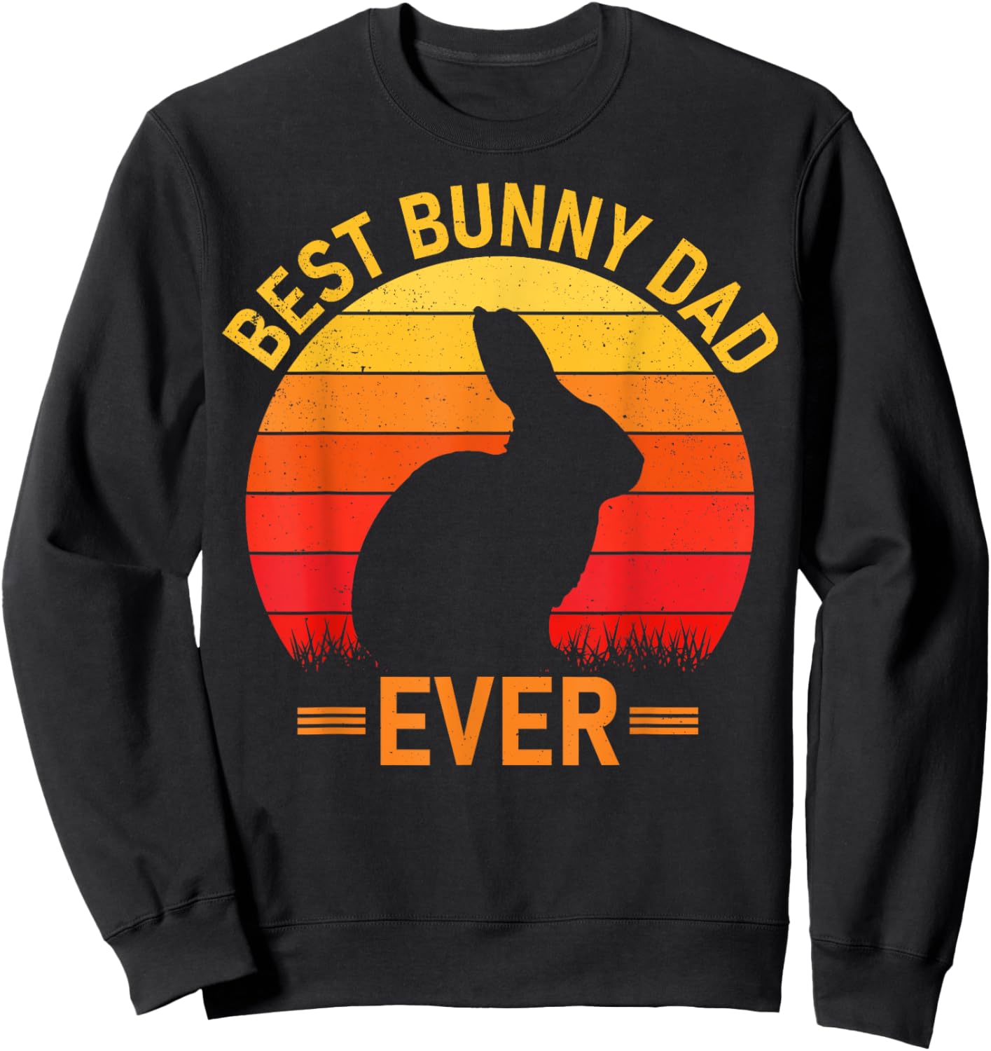 Rabbit Dad Best Bunny Dad Ever Fatherhood Lover Bunnies Sweatshirt - Sweatshirt | Black