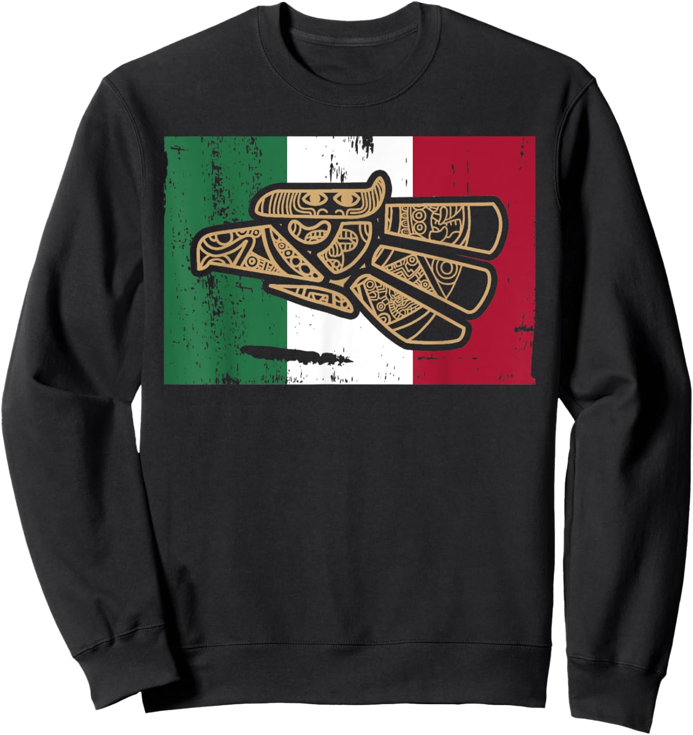 Mexico Vintage Mexican Flag Pride Hecho en Mexico Jersey Sweatshirt - Sweatshirt | Black