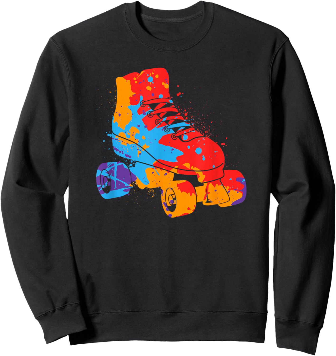 Roller Skater Colorful Rollerskate Women Roller Skating Kids Sweatshirt - Sweatshirt | Black