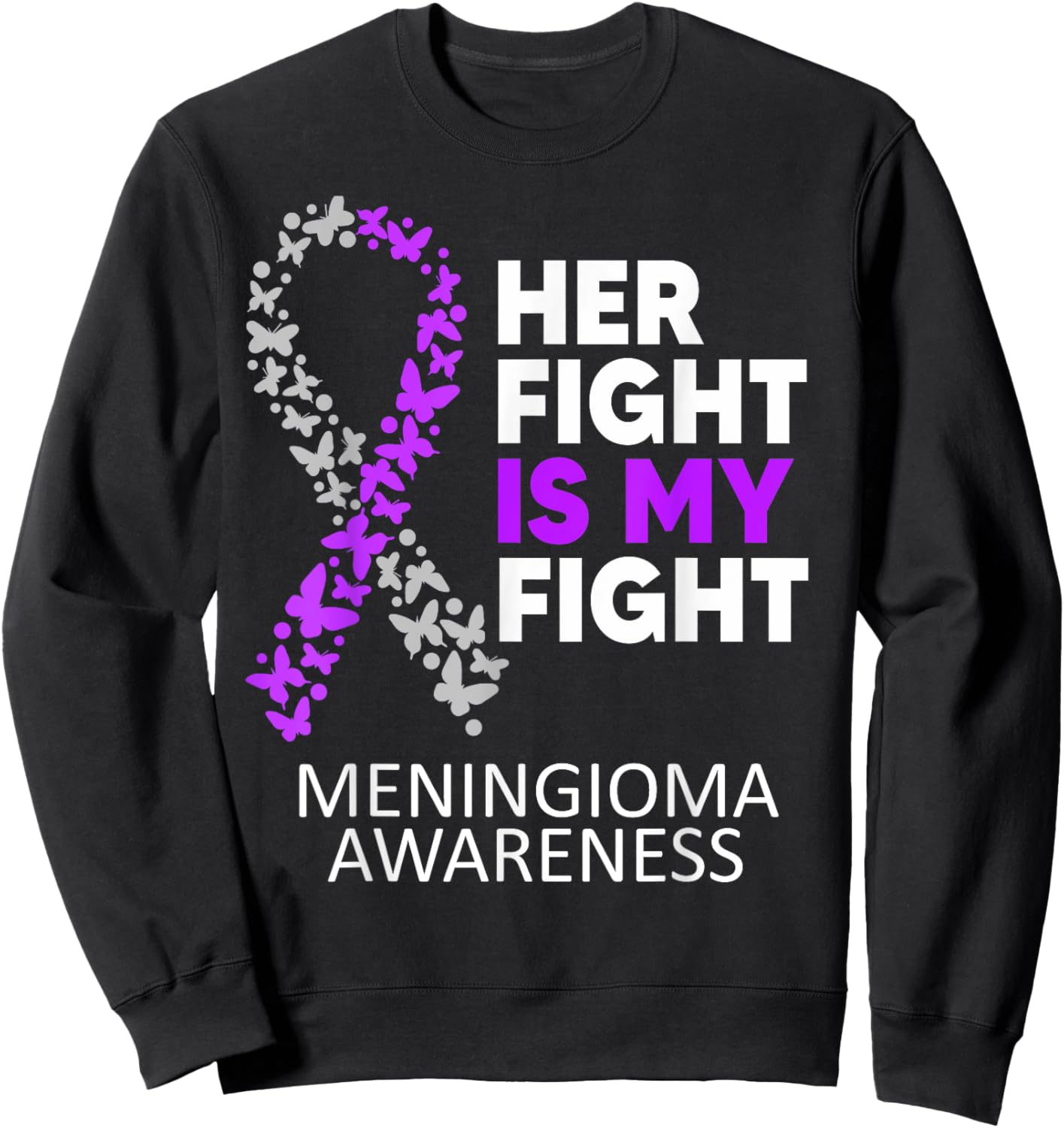 Meningioma Warrior Meningioma Brain Tumor Awareness Sweatshirt - Sweatshirt | Black