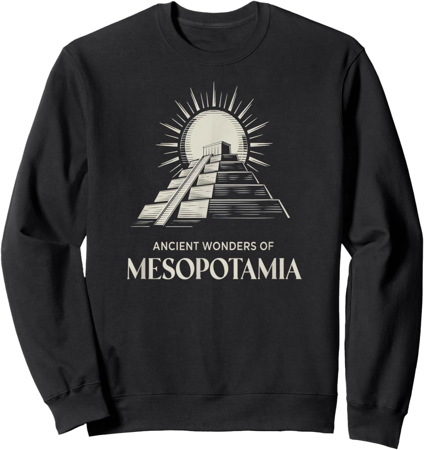 Ancient Wonders Mesopotamia Ziggurat Civilization Icon Sweatshirt - Sweatshirt | Black