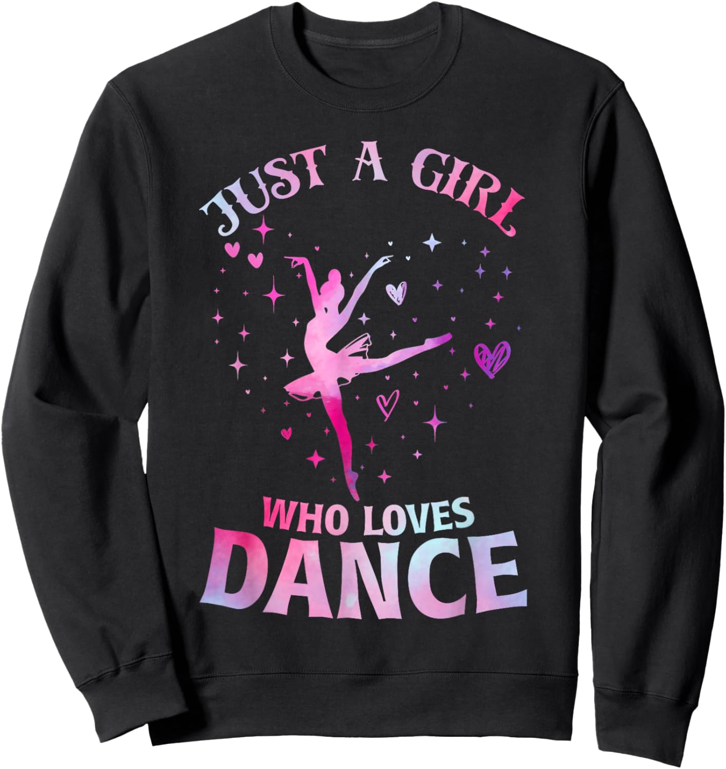 Just A Girl Who Loves Dance Ballet Dancer Heart Gift Sweatshirt - Sweatshirt | Black