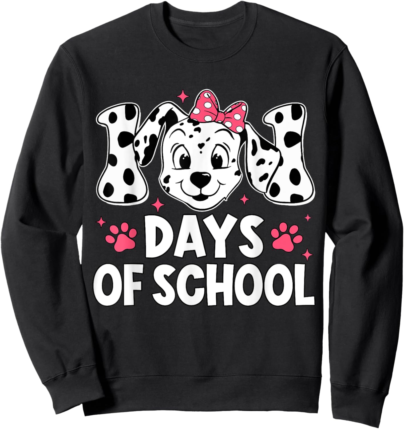100 Days Of School Dalmatian Dog Boy Kid 100th Day Of School Sweatshirt - Sweatshirt | Black