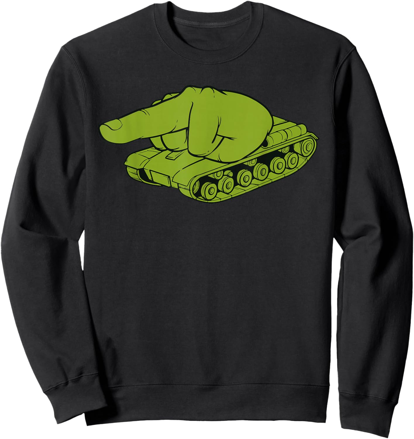 You -Off Medium Finger Oiled Tank Gift Sweatshirt - Sweatshirt | Black