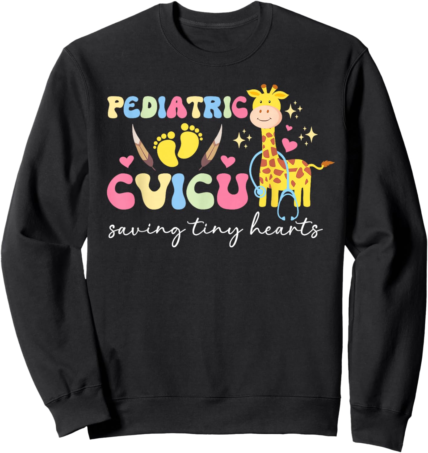 Pediatric CVICU Peds Cardiovascular Intensive Care Unit Sweatshirt - Sweatshirt | Black