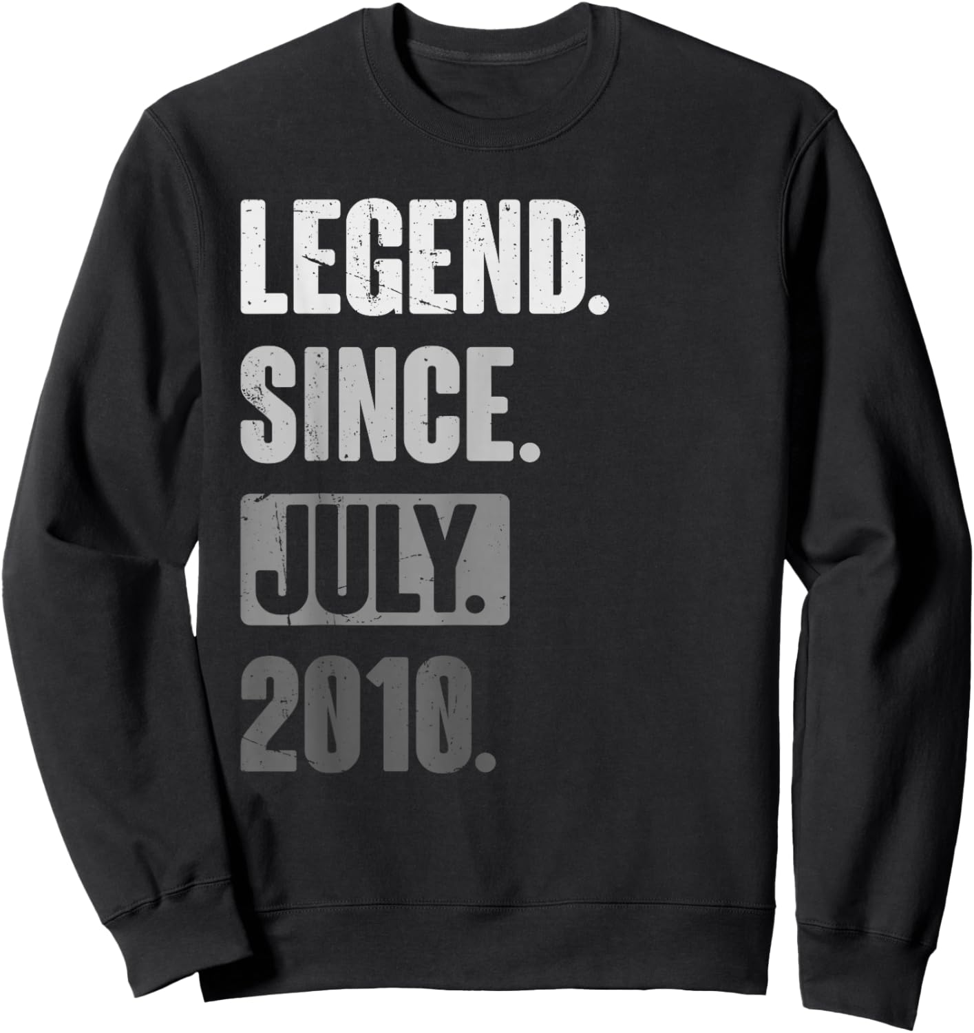 Retro 16 Years Old Legend Since July 2010 16th Birthday Sweatshirt - Sweatshirt | Black
