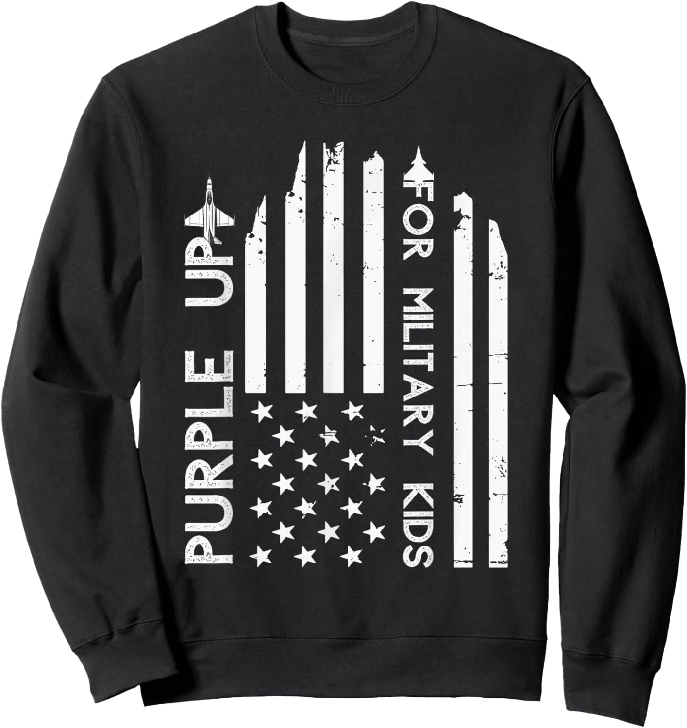 Purple Up For Military Kids Adult Shirt Military Child Month Sweatshirt - Sweatshirt | Black
