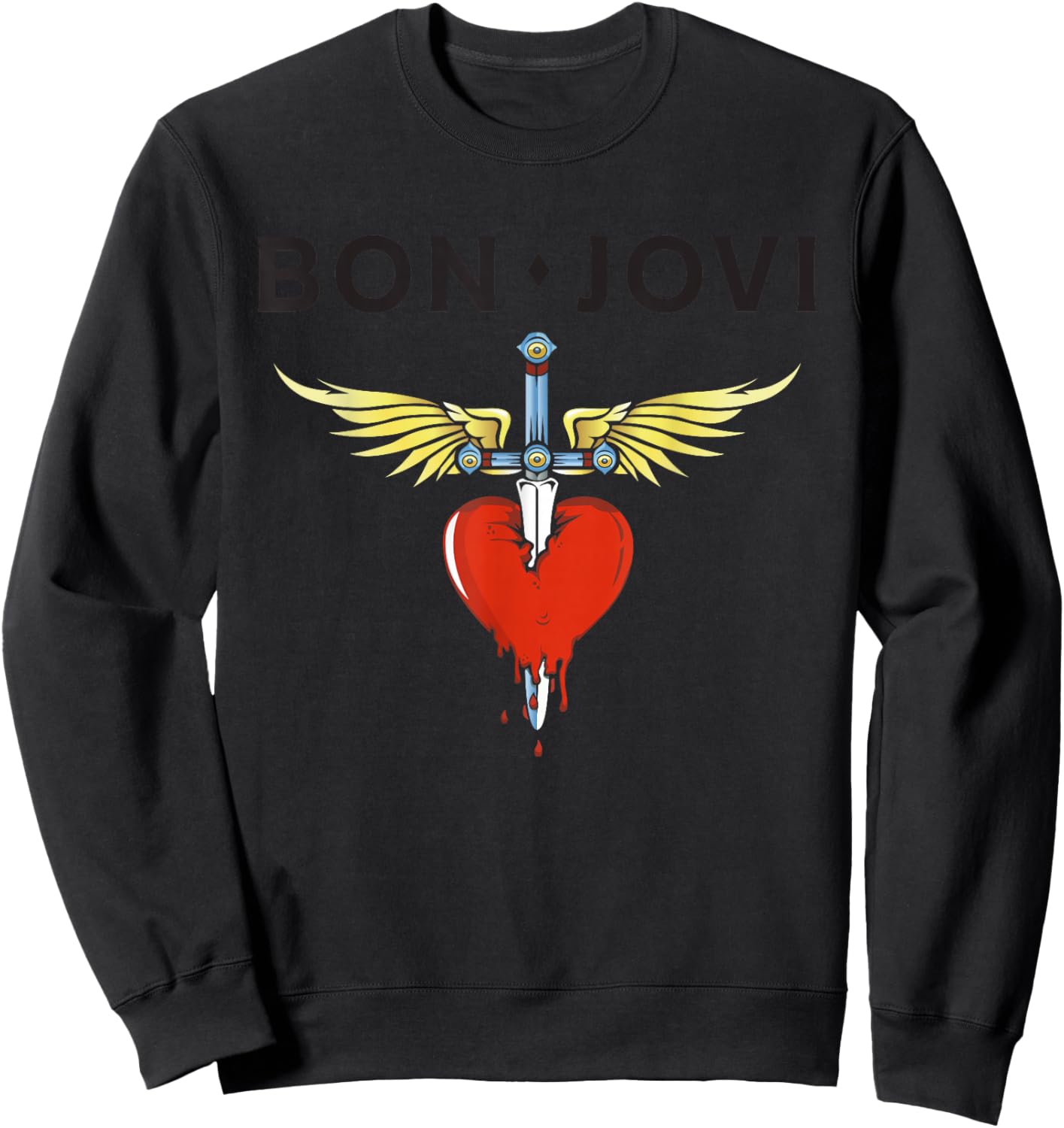 Official Bon Jovi Heart Dagger Sweatshirt - Sweatshirt | Black