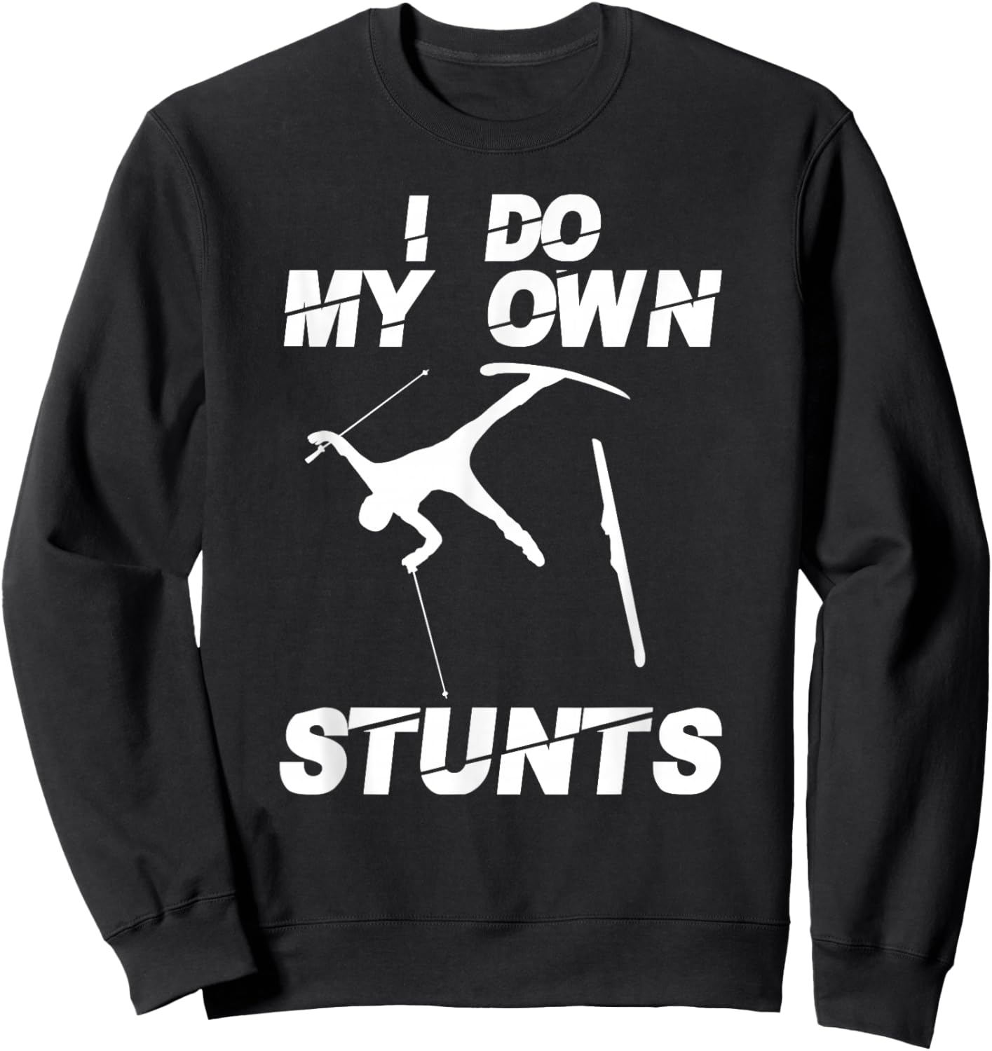 Unique Skiing Art Women Kids Skier Mountain Skiing Sweatshirt - Sweatshirt | Black