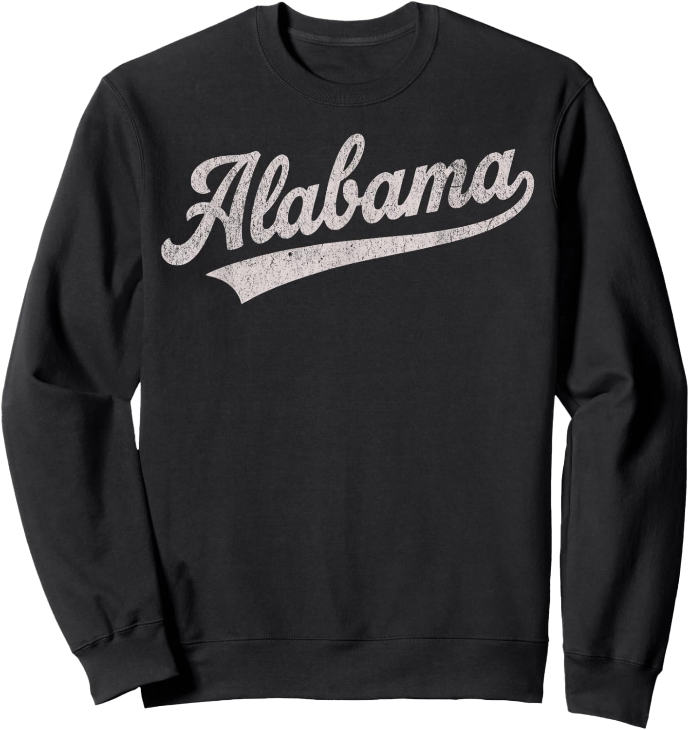 Alabama Script Vintage Distressed Pride Design Sweatshirt - Sweatshirt | Black