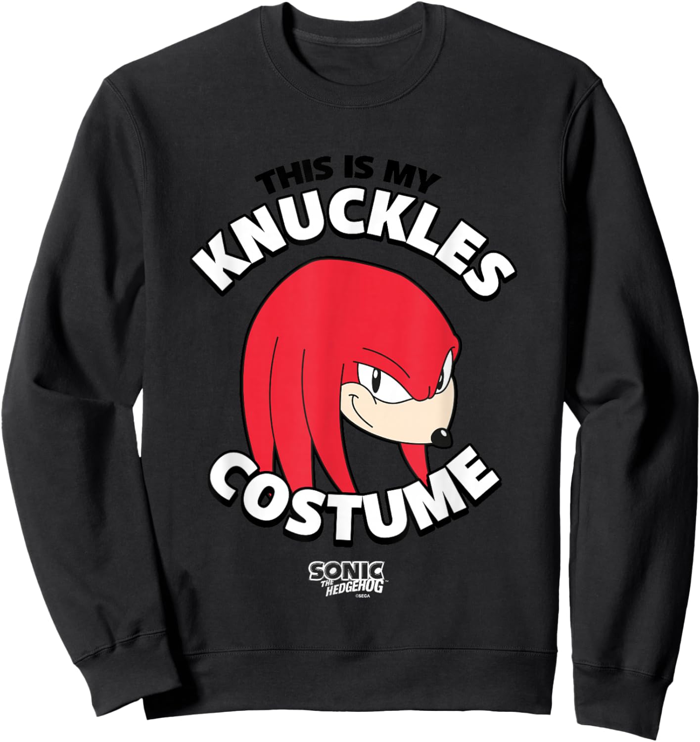 Sonic The Hedgehog Halloween Retro Knuckles Costume Sweatshirt - Sweatshirt | Black