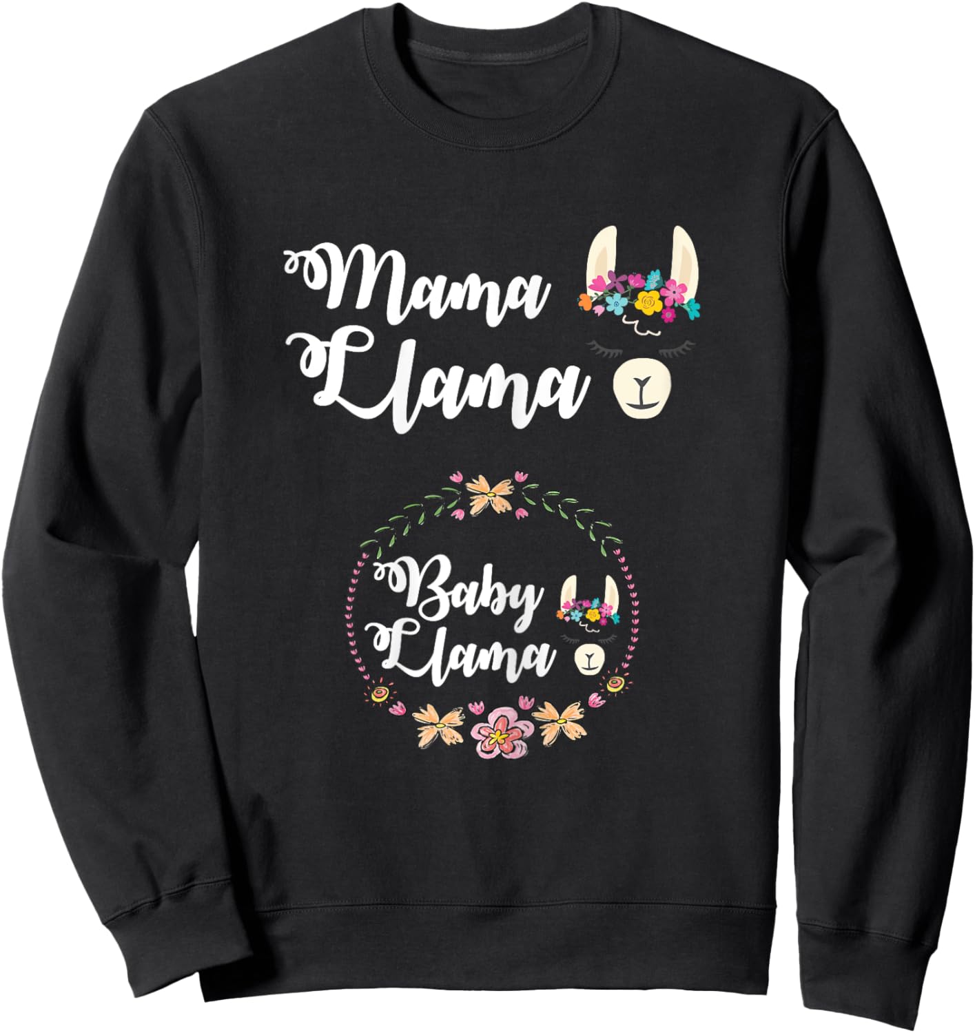 Mama Llama New Mom Baby Mommy Pregnancy Announcement Sweatshirt - Sweatshirt | Black